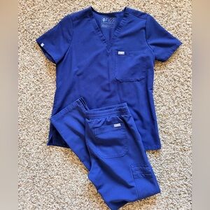 Figs Navy Blue Scrub Set S